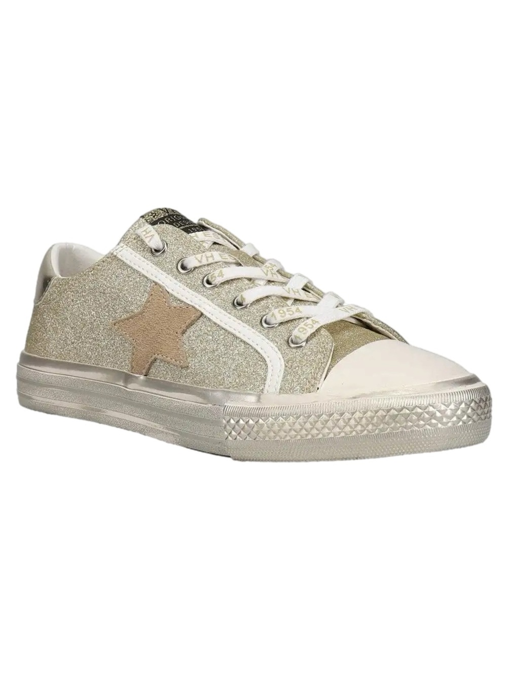 NIB Vintage Havana Alive Glitter Sneakers Gold Size 7